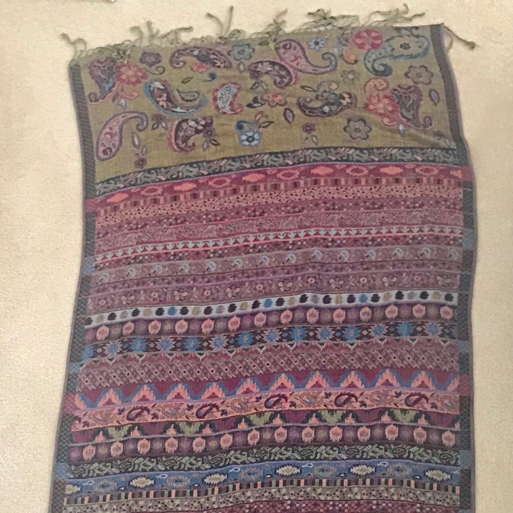 Purple and green 100 % Pashmina scarf